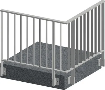 Produktbild von Pertura Geländerset Triton L-Form Aluminium anthrazit Seitenmontage 2,5 m