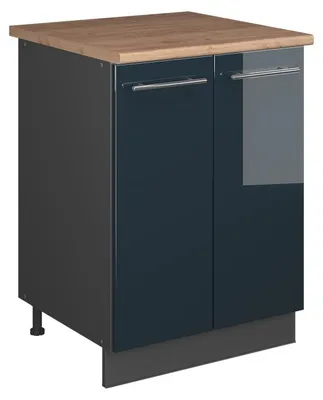 Obrázok produktu pre Spodná skrinka pod drez Vicco Fame-Line Tmavo modrá vysoký lesk/antracitová 60 cm, Model 65278