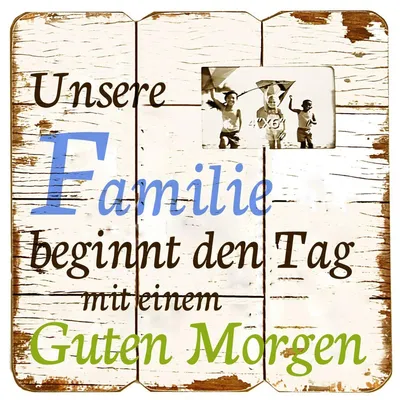 Produktbild von Wandbild Holz Dekoschild 40x40cm Unsere Familie Spruch Holzbild Schild