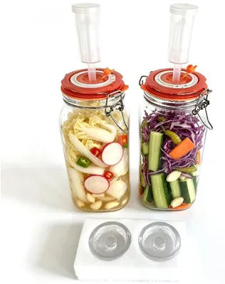 Immagine prodotto di Solidchoice - 2 contenitori da 2 litri con valvola di sfiato per la fermentazione
