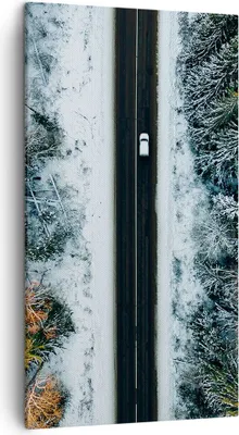 Produktbild von Bild auf Leinwand - Leinwandbild - Einteilig - Wald Weg Schnee - 45x80cm - Wand Bild - Wanddeko - Wandbilder - Leinwanddruck - Bilder - Wanddekoration - Leinwand bilder - Wandbild - PA45x80-4654