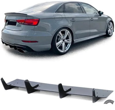 Für Audi A3 RS3 8V Limousine 2016-2021 Cup Heckdiffusor Heck Schwarz Glanz in der Farbe Schwarz von Carparts-Online GmbH