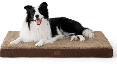 Produktbild von Orthopädisches Hundebett 91x69x8cm Braun Waschbar für Große Hunde