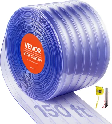 Obrázok produktu pre VEVOR PVC pásová clona, dĺžka 45,72 m x šírka 30 cm, lamelová clona, na metre, -20 °C až 60 °C Závesné pásy na dvere supermarketov, garáží, skladov, chovných zariadení, rebrované