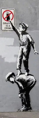 Image de Banksy - Graffiti - Crime - Art Artist door poster size 53x158