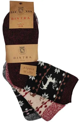 Produktbild von 3 Paar Damen Alpaka Socken Wollsocken Wintersocken, Mix9/35-38