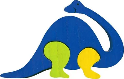 Zdjęcie produktu dla Fauna Układanka z litego drewna brontozaur