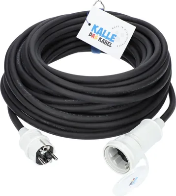 Produktbild von Campingkabel SCHUKO WEIß Verlängerungskabel H07RN-F 3G 1,5 mm² 5 Meter mit Schutzart IP44 KALLE DAS KABEL Wohnmobil Caravan Stromkabel Gartenkabel Zelt