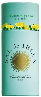Obrázek produktu pro Sal de Ibiza Granito pimienta verde e limón, mořská sůl se zeleným pepřem a citronem, šejkr 85 gr.
