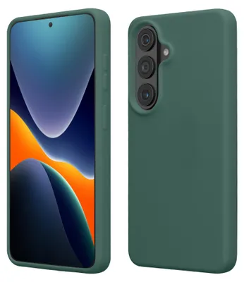 Produktbild von kwmobile Handyhülle für Samsung Galaxy S26 Hülle - Case Silikon - Kabelloses Laden - Schutzhülle Cover in Tannengrün