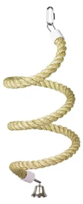 Immagine prodotto di INF Corda per pappagalli 1.5m 200g - Corda di cotone con componenti in acciaio inox, giocattolo appeso per ara e pappagallo cenerino africano