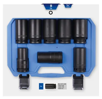 Produktbild von Brilliant Tools BT025600, Steckschlüssel-Satz, 3/4", 8 Kopf/Köpfe
