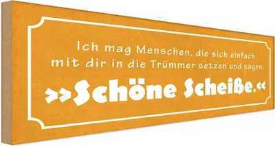 Produktbild von vianmo Holzschild 10x27 cm ich mag Menschen die sich Dekoration
