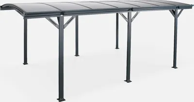 Produktbild von sweeek - Aluminium- und Polycarbonat-Carport 15m² - Anthrazit