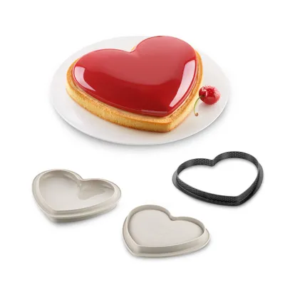 Zdjęcie produktu dla Forma do tarty 18,8 x 15,8 cm Forma do quiche HEART Forma do pieczenia Nowa SILIKOMART