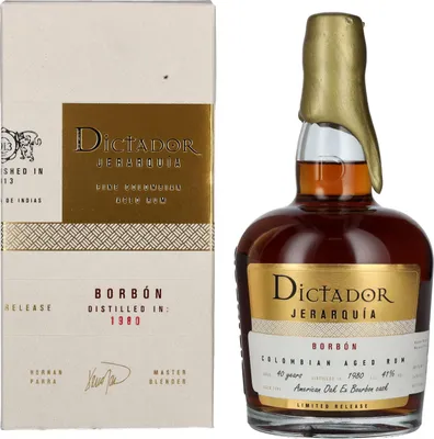 Image de Dictador JERARQUÍA 40 Years Old BORBÓN Rum 1980 41% Vol. 0,7l en boîte cadeau