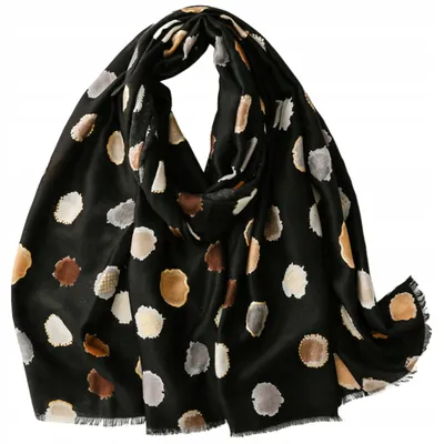 Immagine prodotto di Sciarpa da donna Kamea C2192-2, colore nero con pois, dimensioni 180x90 cm