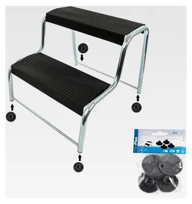 Produktbild von Doppeltrittstufe mit 4 Stützplatten und Kunststofffüßen für Camping und Wohnwagen
