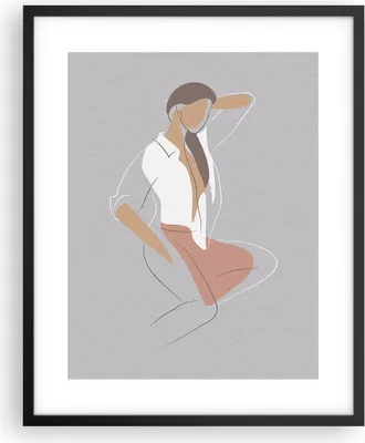 Produktbild von Gerahmtes Poster - Schwarzer Rahmen - Frau Grafik Modern - 40x50 cm - Wand Bild - Wanddeko - Wandbilder - Kunstposter - Wandposter - Bilderrahmen - Bilder - Kunstdruck - Wandbild - P2BPA40x50-4266
