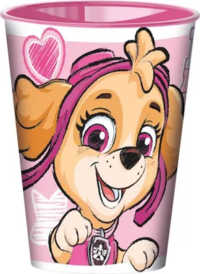 Productafbeelding van Paw Patrol drinkbeker - 260 ml - Kinderbeker - Tekenontwerp - Roze, paars, beige - Limonadebeker voor verjaardagen en feestjes - Merchandise uit de film