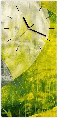 Produktbild von Wanduhr aus Glas mit Motiv Abstraktkunst- 30 x 60 cm - inkl. Aufhängesystem