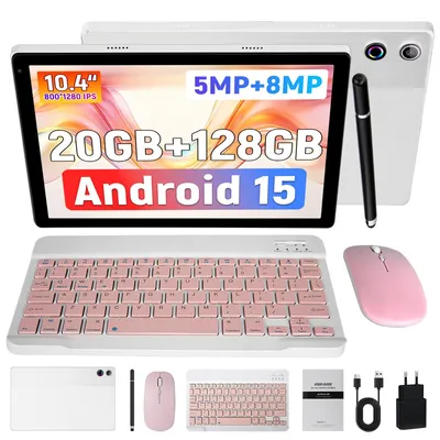 Produktbild von Tablet 10.4'', Octa-Core, 20(3+17)GB RAM, 128 GB ROM (erweiterbar auf 1 TB), 5000 mAh, Dual Kamera, Android 15, mit Tastatur/Maus/Stift