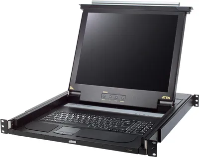 Produktbild von ATEN CL1000M Konsolenregal 43,2 cm (17") 1280 x 1024 Pixel Metall, Kunststoff Schwarz 1U