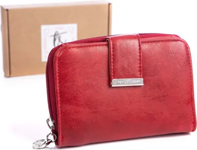 Produktbild von Jennifer Mittelgroße Jones Damen Portemonnaie Geldbörse mit Münzfach mit Reißverschluss Rot