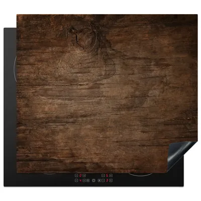 Produktbild von KitchenYeah© Herdabdeckplatte Holzoptik - Braun - Industriell , 60x52cm, Küche Deko, Glaskeramikkochfeld Herdabdeckung, Abdeckplatte fùr Kochfeld