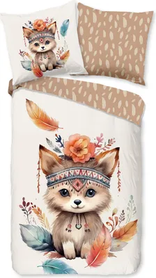 Obrázek produktu pro Dobré ráno KinderBettbezug "liška/ podzimní motiv" - multi - (135x200 cm) - Baumwolle