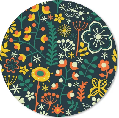 Produktbild von MuchoWow® Mauspad Mousepad Mädchen - Schmetterling - Pflanzen - Muster - Mädchen - Kinder - Mädchen 20x20 cm - Mousepads - Maus Mat - Pad - Mausunterlage - Schreibtischmatte