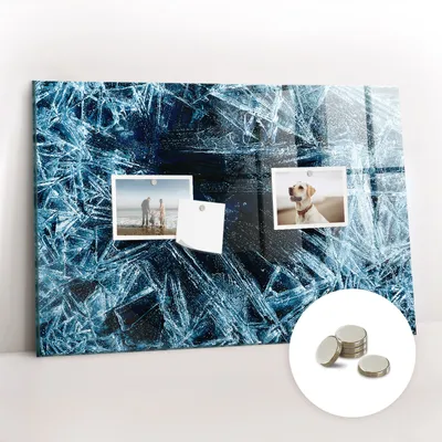 Obrázok produktu pre Magnetická tabuľa na stenu - Memo Tabuľa Sklenená - vrátane 5 magnetov - 60x40 cm - Zamrznutá stena