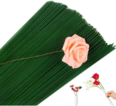 Produktbild von Blumendraht grün, 40 cm, 100 Stück, für DIY Blumenarrangements