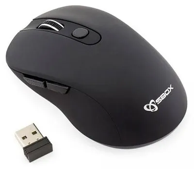 Produktbild von SBOX WM-911B, Beidhändig, Optisch, RF Wireless, 1600 DPI, Schwarz