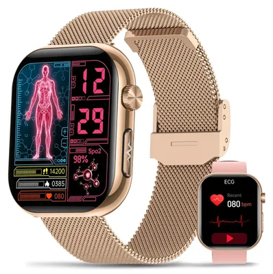 Produktbild von Smartwatch Damen Gesundheit mit EKG und HRV AMOLED Display Roségold