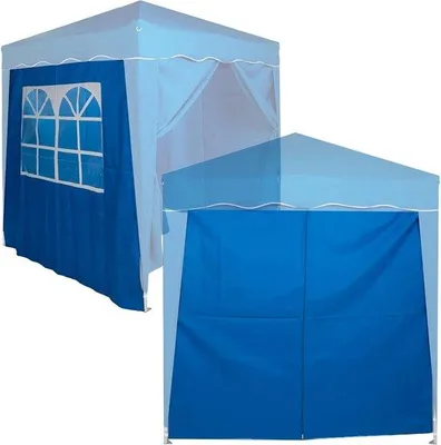 Produktbild von Seitenteile mit Tür und Fenster für Partyzelt 2 Meter - Blau