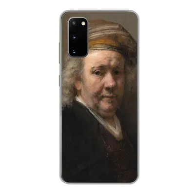 Produktbild von MuchoWow® Handyhülle Schutzhülle Hülle für Samsung Galaxy S20 Selbstbildnis - Gemälde von Rembrandt van Rijn Silikon Softcase Handy Hülle - Bild