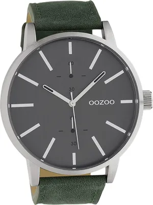 Obrázok produktu pre Oozoo kožené dámske a pánske analógové quartzové hodinky s náramkom tmavozelenej farby Hodinky D2UOC10500