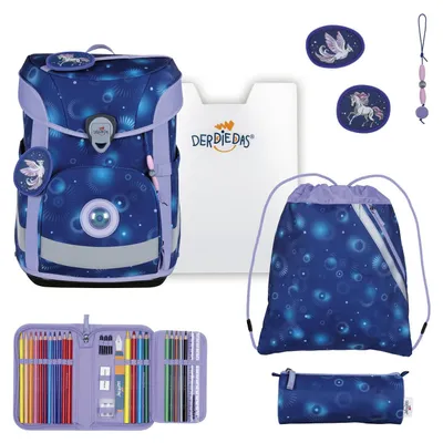 Productafbeelding van DerDieDas schooltas ErgoFlex Easy LED Set 6-delig Fantasy Spark paars