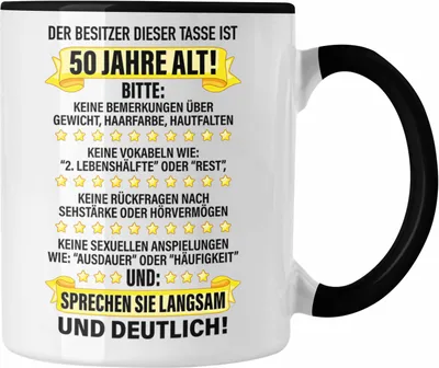 Produktbild von Trendation - 50. Geburtstag Männer Tasse Geschenk Geschenkidee 50er Geburtstag Spruch Perfektion Vater Papa Lustiger Spruch Witzig (Schwarz)