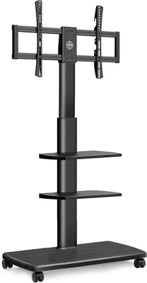 Productafbeelding van Standaard verrijdbaar met hout - Voet voor 32-70 inch - Draaibaar & Hoogte verstelbaar tv stand trolley wheel