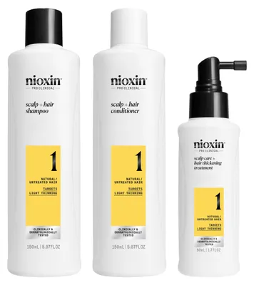 Immagine prodotto di NIOXIN System Kit 1 - Cura del cuoio capelluto - Capelli naturali leggermente indeboliti - Shampoo, balsamo e trattamento (150+150+50ml)
