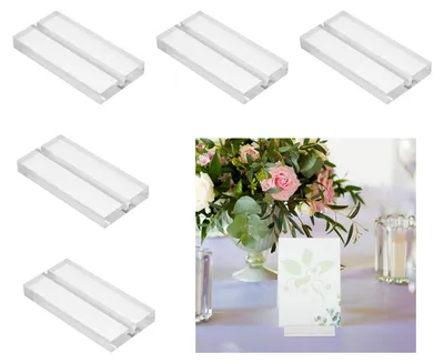 Productafbeelding van Acryltableaubordjes - L-vormig voor menukaarten - 80 x 40 mm - 5 stuks