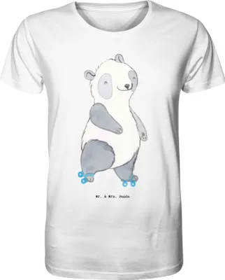 Produktbild von Mr. & Mrs. Panda T-Shirt Panda Inliner fahren Größe S - Weiß - Geschenk, Rollschuh, Herren-T-Shirt, Herren, Shirt, Inlinern, Oberteil, Tshirt