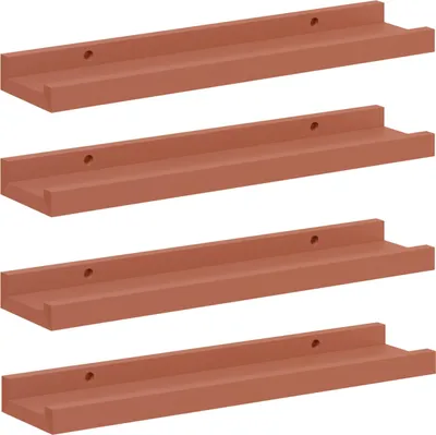 Produktbild von Wandregal mit Regal 4 pcs Rot 40 x 9 x 3 cm Holzwerkstoff