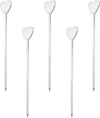 Productafbeelding van Roestvrijstalen cocktailpicks - Set van 10 - 11,2 cm - Metaal