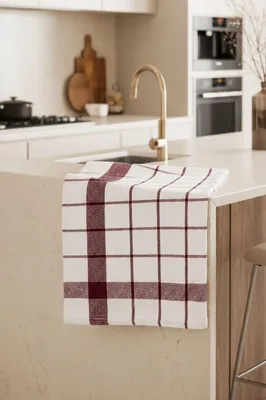Zdjęcie produktu dla Ścierka kuchenna bawełniana 50x70 cm bordowa waflowa Mela