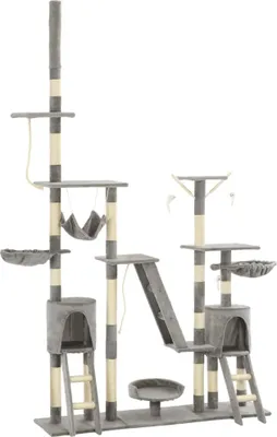 Produktbild von Katzen-Kratzbaum mit Sisal-Kratzsäulen 230 - 250 cm Grau