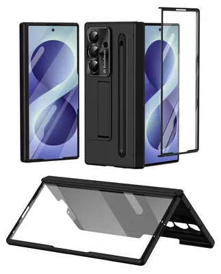 Obrázek produktu pro Pouzdro pro Samsung Galaxy Z Fold 8 Ultra, matné tvrdé pouzdro s ochranou displeje, stojánkem, stylusem, ochranou fotoaparátu a pantu Černá