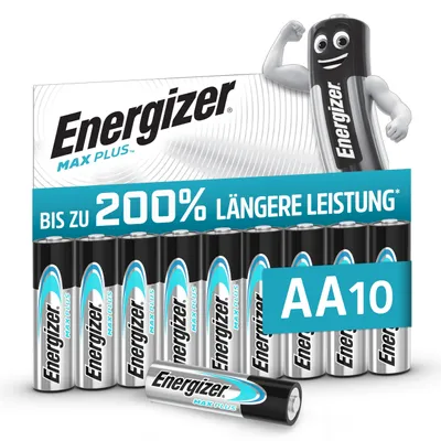 Image de Piles Energizer Max Plus AA (lot de 10) - Piles alcalines, 1,5 V